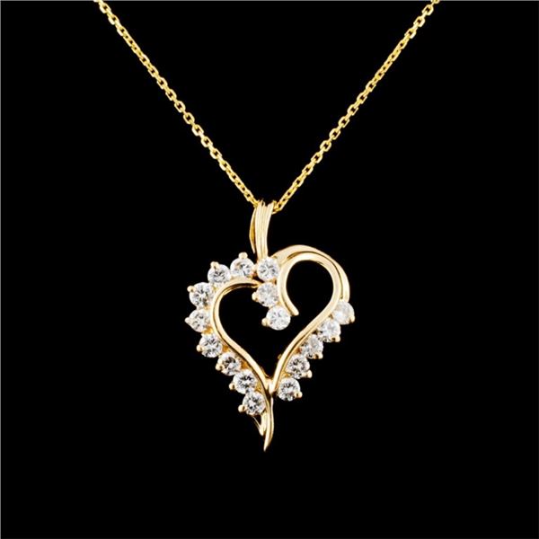 14K Gold 0.38ctw Diamond Pendant