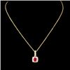 Image 1 : 14K Gold 0.46ct Ruby & 0.18ctw Diamond Pendant