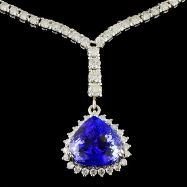 18K White Gold 5.96ct Tanzanite & 3.47ct Diamond N