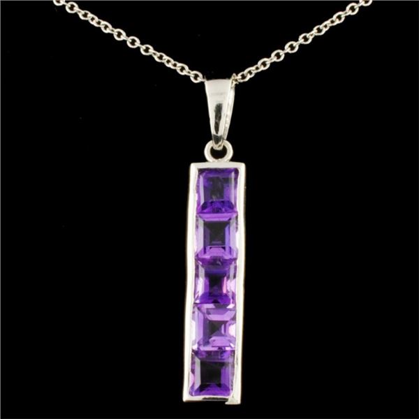 14K Gold 2.00ct Amethyst Pendant