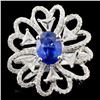 Image 1 : 18K White Gold 1.49ct Sapphire & 1.41ct Diamond Ri