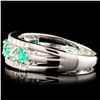 Image 4 : 14K Gold 0.49ct Emerald & 0.18ctw Diamond Ring