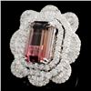 Image 2 : 18K White Gold 8.62ct Tourmaline & 4.56ctw Diamond