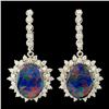 14K Gold 9.27ct Opal & 1.86ctw Diamond Earrings