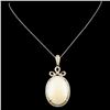 14K Gold 34.45ct Opal & 1.55ctw Diamond Pendant