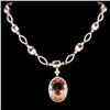 14K Gold 44.18ct Morganite & 4.25ctw Diamond Neckl