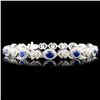 18K Gold 4.02ct Sapphire & 2.02ctw Diamond Bracele