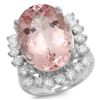 14K Gold 12.50ct Morganite & 1.50ct Diamond Ring