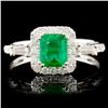 14K Gold 0.68ct Emerald & 0.40ctw Diamond Ring