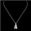 18K Gold 9.40MM Pearl & 0.03ctw Diamond Pendant