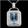 18K Gold 36.02ct Aquamarine & 3.05ctw Diam Pendant