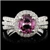 Image 1 : 18K White Gold 1.77ct Spinel & 1.29ct Diamond Ring