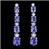 `14k Gold 7.00ct Tanzanite & 0.50ct Diamond Earrin