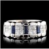 18K White Gold 0.62ct Sapphire & 0.71ct Diamond Ri