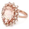 Image 2 : 14K Gold 7.00ct Morganite & 0.75ct Diamond Ring