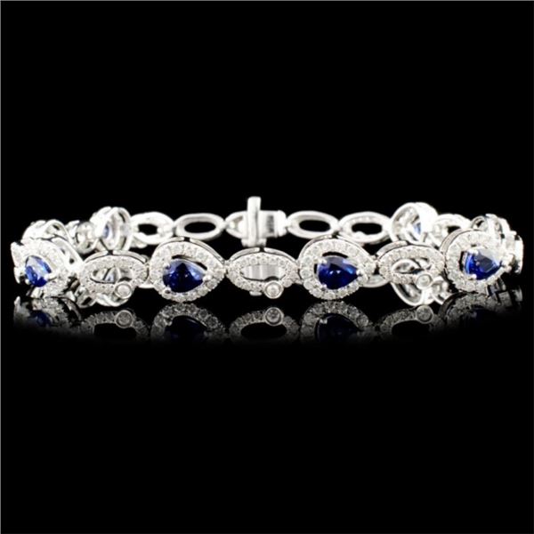 14K Gold 3.26ctw Sapphire & 1.70ctw Diamond Bracel