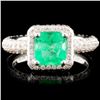 Image 1 : 18K Gold 1.09ct Emerald & 1.24ctw Diamond Ring