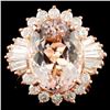 Image 1 : 14K Gold 7.00ct Morganite & 1.19ctw Diamond Ring