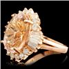 Image 2 : 14K Gold 7.00ct Morganite & 1.19ctw Diamond Ring