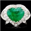Image 1 : 14K Gold 3.47ct Emerald & 0.89ctw Diamond Ring