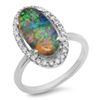 Image 1 : 14K Gold 3.00ct Opal & 0.35ct Diamond Ring