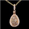 Image 1 : 14K Rose Gold 1.17ctw Diamond Pendant