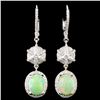 Image 1 : 14K Gold 2.34ct Opal & 0.78ctw Diamond Earrings