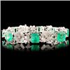 Image 1 : 18K Gold 11.92ct Emerald & 2.04ctw Diamond Bracele