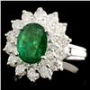 Image 2 : 14K Gold 1.60ct Emerald & 1.45ctw Diamond Ring