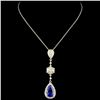 Image 2 : 18K Gold 2.96ct Tanzanite & 0.59ctw Diamond Pendan