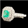 Image 2 : 18K Gold 0.62ct Emerald & 0.79ctw Diamond Ring