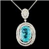 Image 1 : 18K Gold 7.49ct Paraiba & 1.41ctw Diamond Pendant