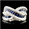 18K Gold 3.12ctw Sapphire & 1.12ctw Diamond Ring