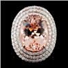 14K Rose Gold 9.97ct Morganite & 1.79ct Diamond Ri