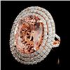 Image 2 : 14K Rose Gold 9.97ct Morganite & 1.79ct Diamond Ri
