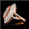 Image 3 : 14K Rose Gold 9.97ct Morganite & 1.79ct Diamond Ri