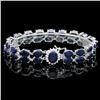 `14k Gold 50.00ct Sapphire & 0.55ct Diamond Bracel