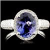18K Gold 2.36ct Tanzanite & 0.50ctw Diamond Ring