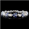 14K Gold 7.72ctw Sapphire & 1.49ctw Diamond Bracel