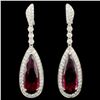 18K Gold 15.24ct Tourmaline & 2.77ctw Diamond Earr