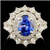 14K Gold 2.78ct Sapphire & 1.03ctw Diamond Ring