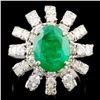 14K Gold 3.18ct Emerald & 1.76ctw Diamond Ring
