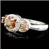 Image 2 : 14K Gold 0.62ctw Fancy Color Diamond Ring