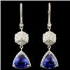 Image 1 : 14K Gold 7.42ctw Tanzanite & 1.05ctw Diamond Earri