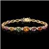 Image 1 : `14k Gold 15.00ct Sapphire & 0.70ct Diamond Bracel