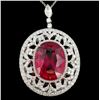 Image 2 : 18K Gold 37.56ct Rubellite & 5.30ct Diamond Pendan