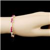Image 3 : 14K Gold 5.96ct Ruby & 1.20ctw Diamond Bracelet