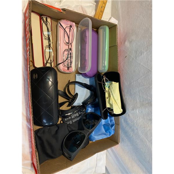 Glasses, goggles, cases etc