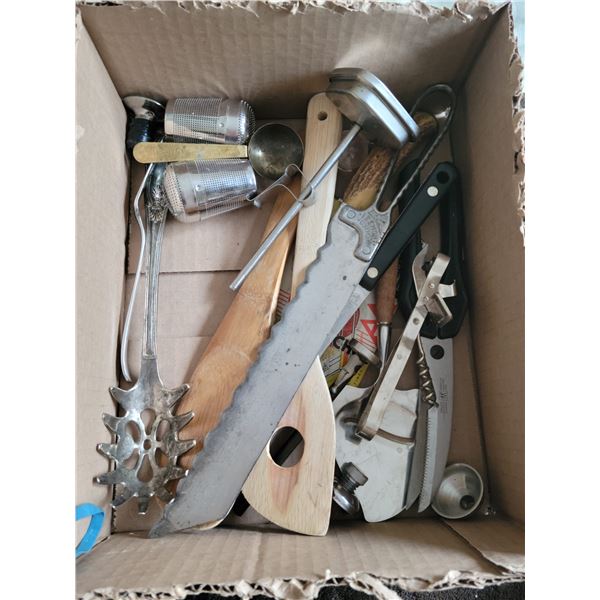 lot kitchen utensils assorted knives etc