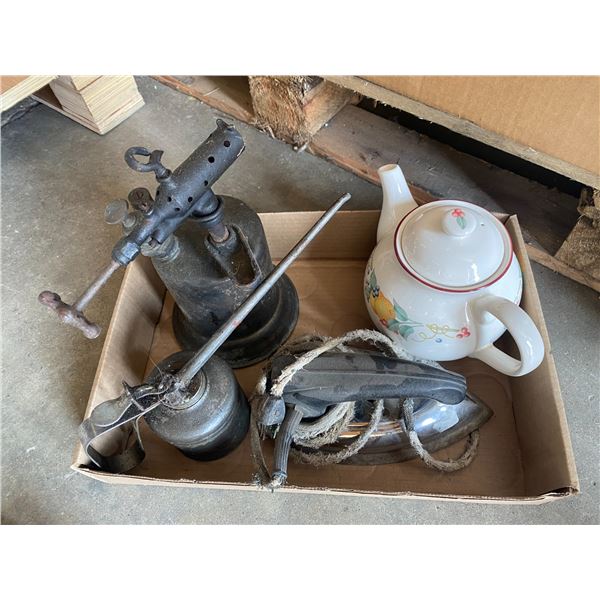 Iron, tea pot  and greener etc